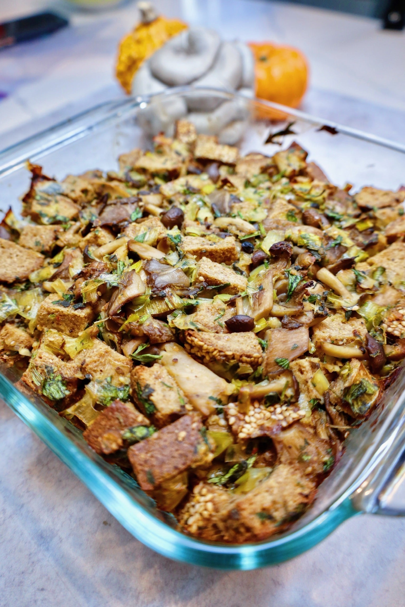 Low Carb Gluten Free Stuffing Recipe with Delicious Mushrooms and Herbs