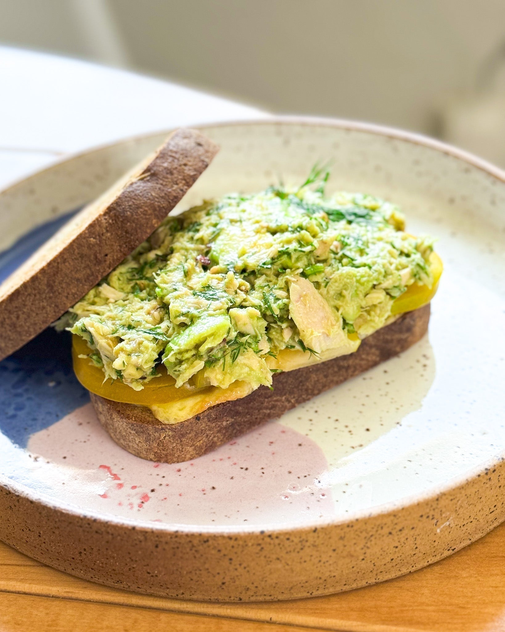 High Protein Lunch Recipe: Tuna-Cado Salad Sandwich