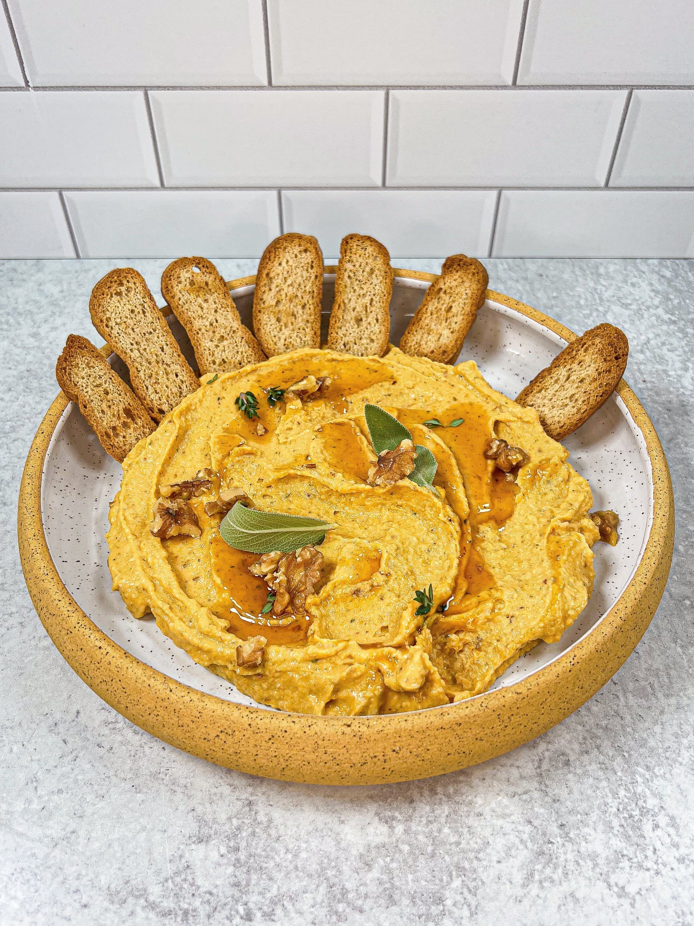 Roasted Butternut Squash Dip with The Best Gluten Free Bagel Chips Recipe