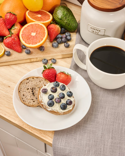 Gluten Free Bagel with cream Cheese and Blueberries