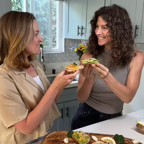 Women in the kitchen enjoying gluten free sandwiches