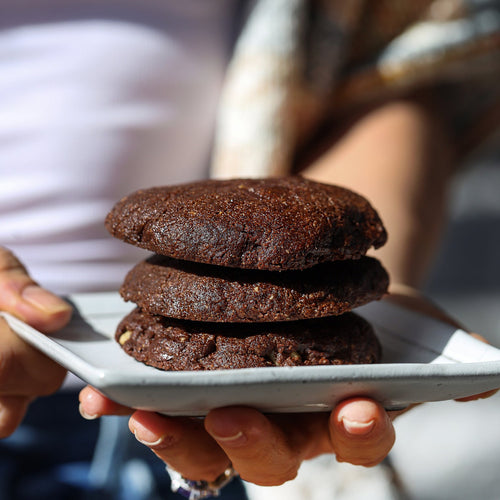 Gluten Free Double Chocolate Cookies on a Plate