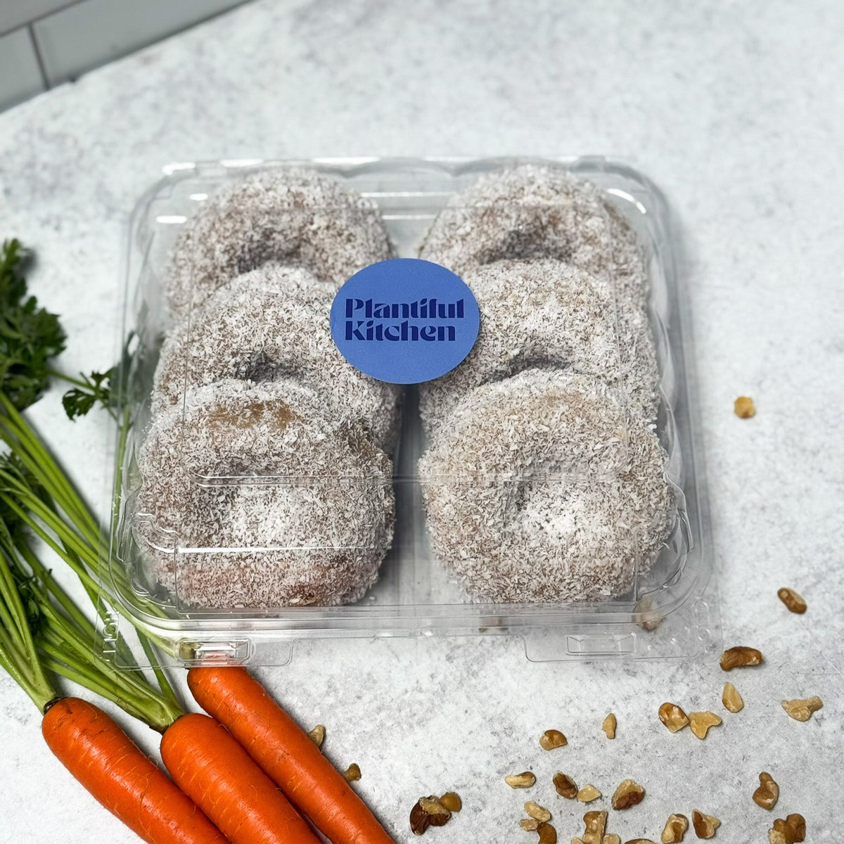 Carrot cake donuts with Maple Glaze gluten free, 6-pack from Plantiful Kitchen