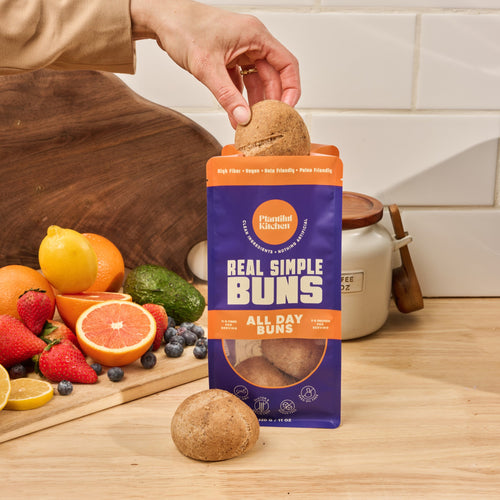 Low Carb Slider Buns being taken out of a bag