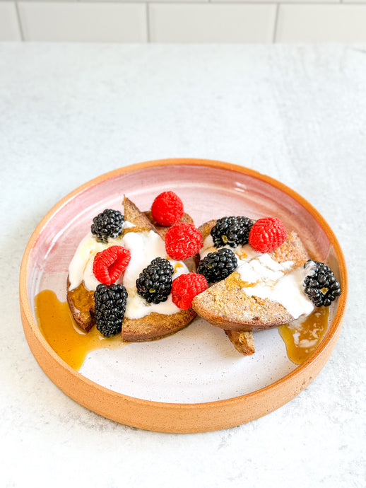 Cinnamon Spice French Toast with Coconut Yoghurt and Berries
