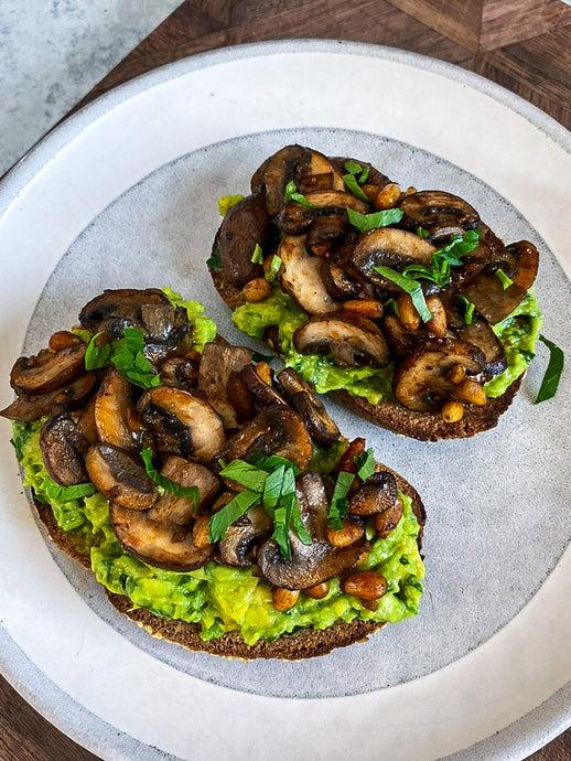 Extra Fancy Grain-Free Avocado Toast with Roasted Mushrooms