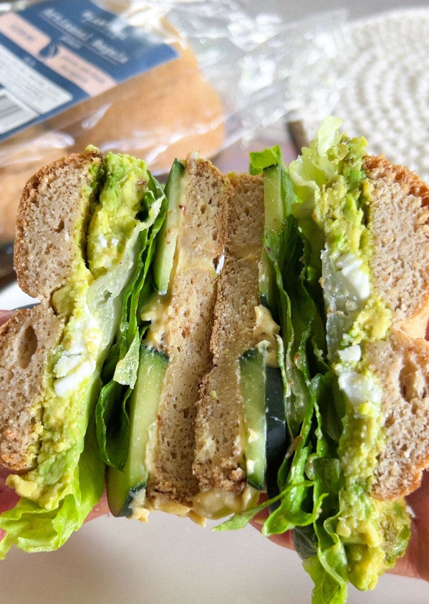 The Best Avocado & Hummus Veggie Bagel Sandwich Recipe