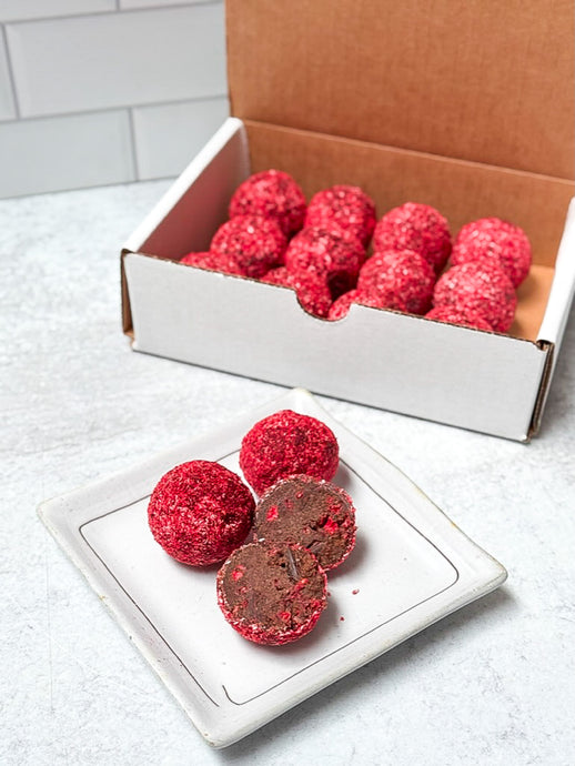 Valentine's Day Chocolate Raspberry Cake Truffles