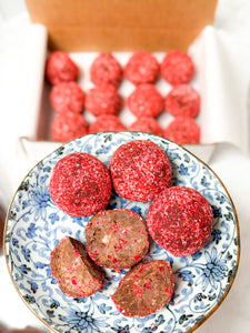 Valentine's Day Chocolate Raspberry Cake Truffles