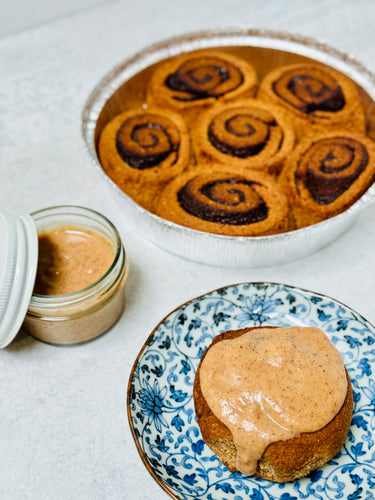 Gluten Free Cinnamon Rolls with Maple Pecan Frosting