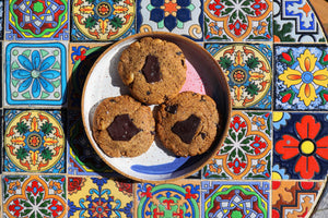 Gluten Free Chocolate Macadamia Cookies on a plate