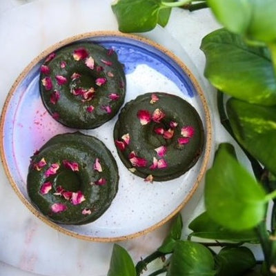 Plantiful Kitchen Matcha Rose donut